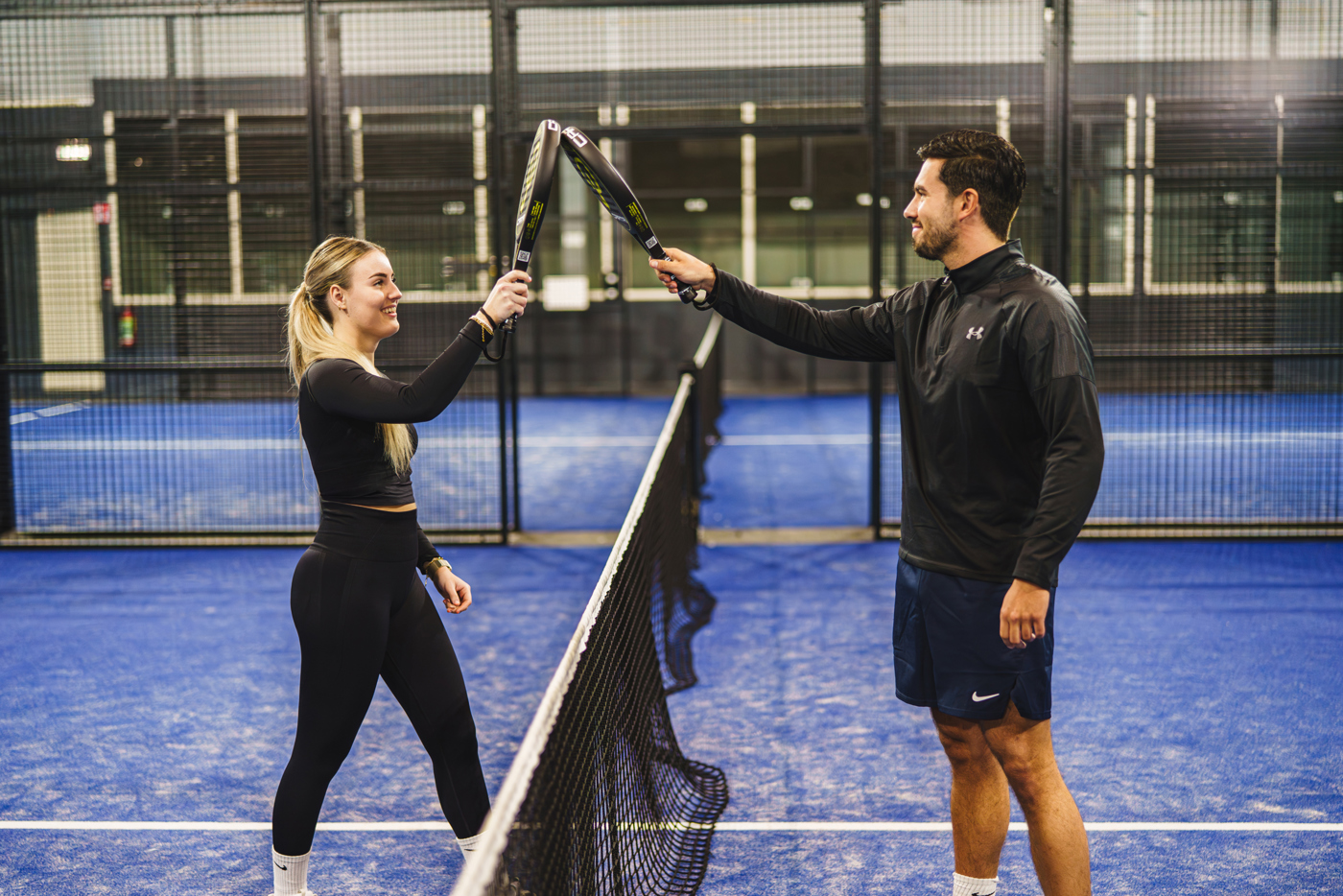 Trainen op een padel single baan in Staphorst.